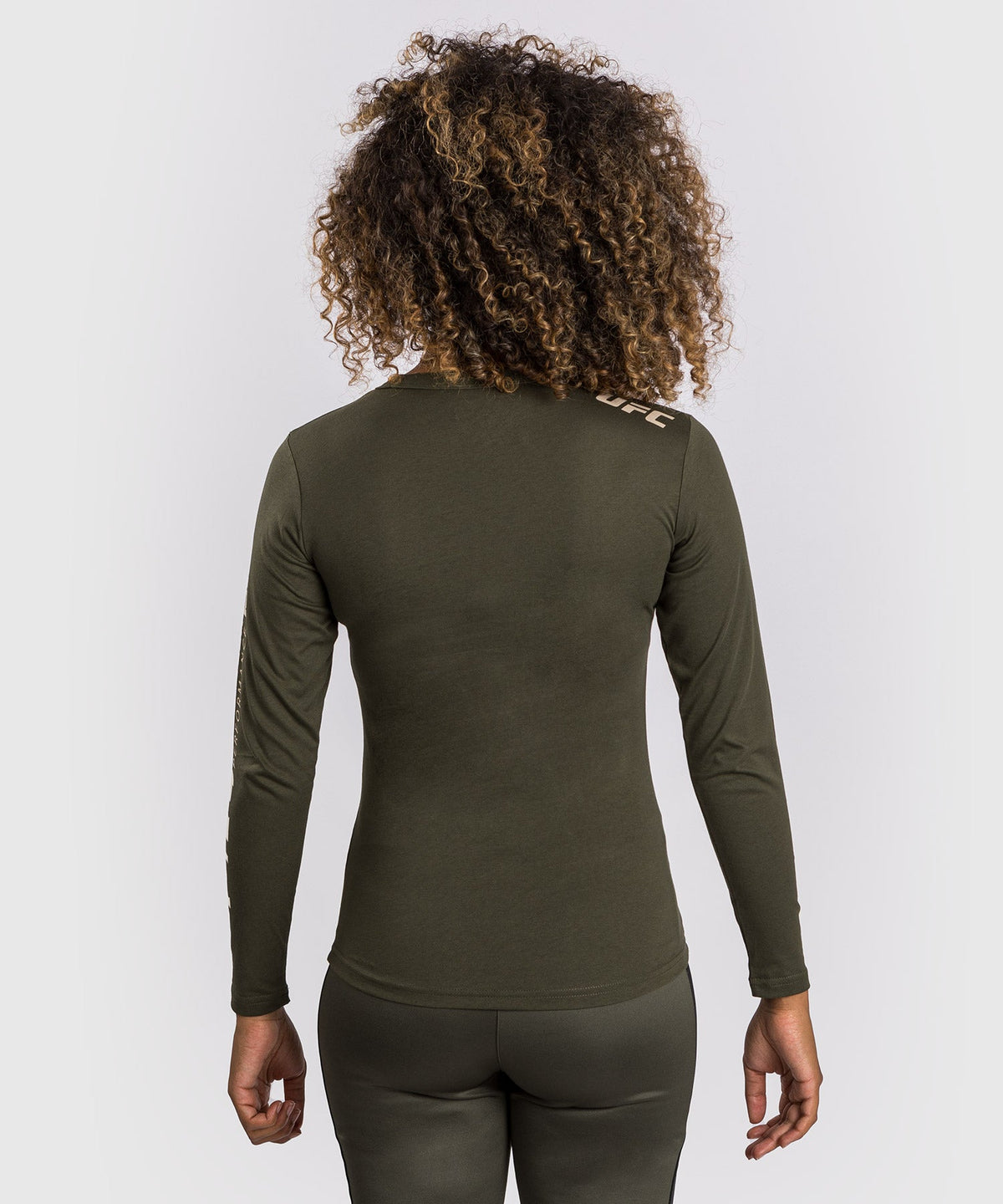 UFC Adrenaline by Venum Fight Week Langarmshirt aus Baumwolle für Frauen - Khaki/Bronze