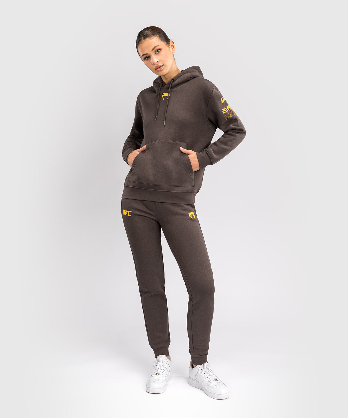 Sweatshirt à Capuche pour Femmes UFC Fusion by Venum Fight Week - Marron Terrestre