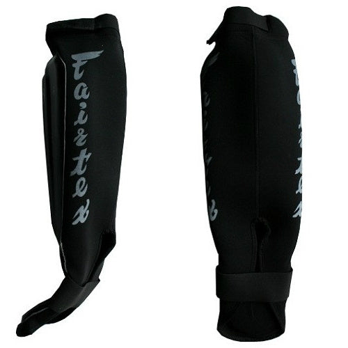 Fairtex SP6 Nappaleder Schienbeinschoner - Schwarz