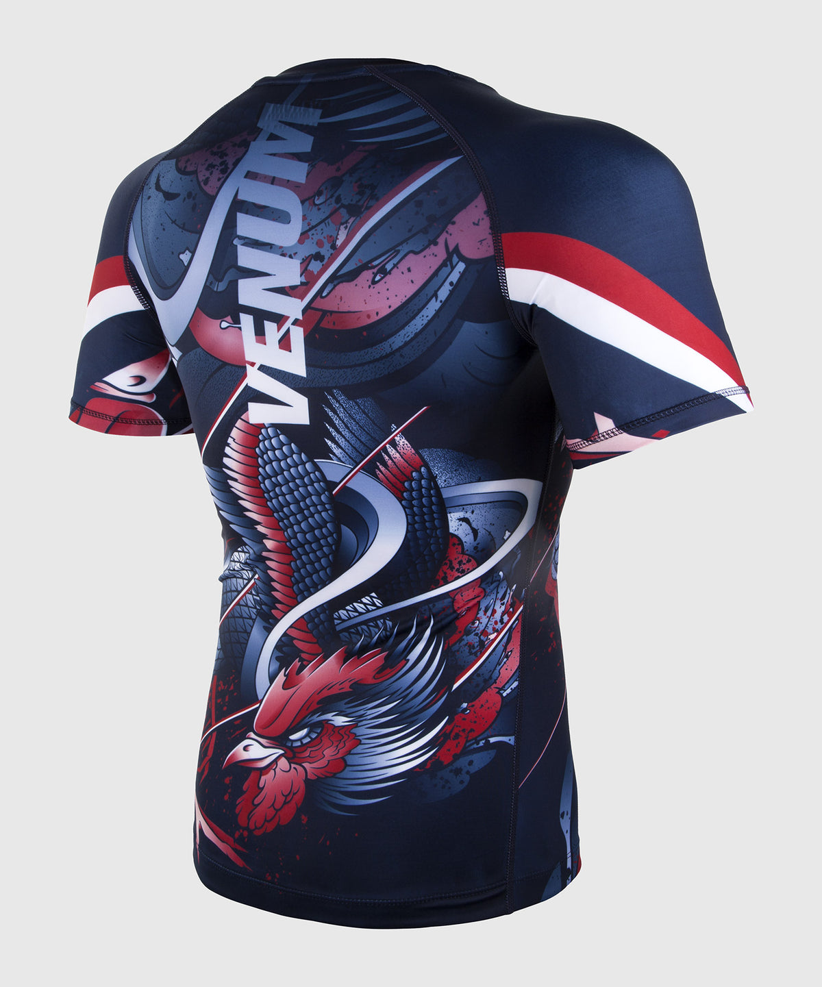 Rashguard Venum Rooster - Mangas Cortas - Azul Marino/Naranja