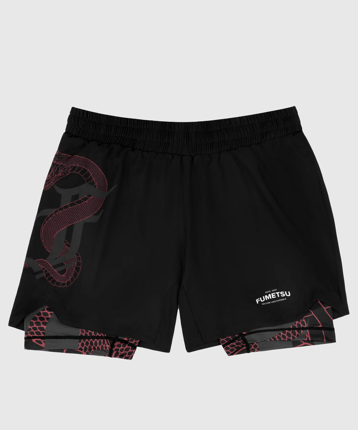 Fumetsu Dual Layer Anaconda Fightshorts - Schwarz/Rot
