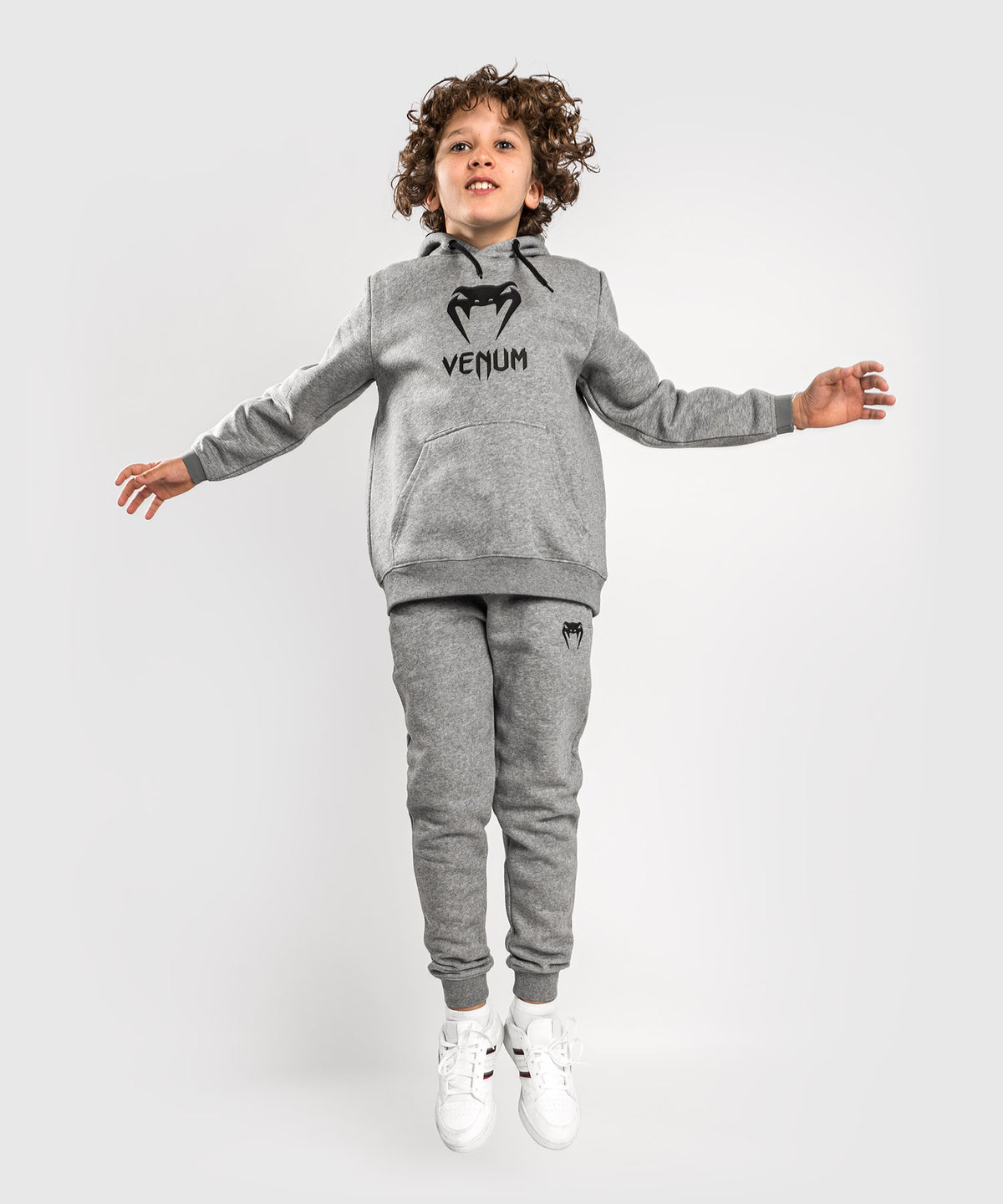 Felpa con cappuccio Venum Classic Logo - Per bambini - Grigio Mélange Chiaro