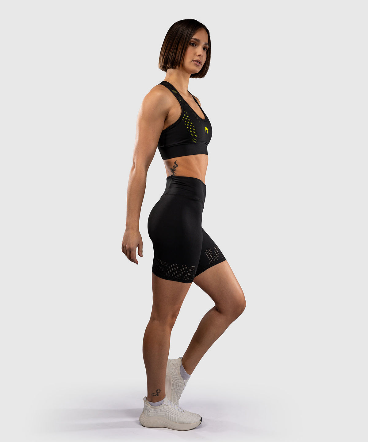 Venum Lazer Short de Compresión Para Mujer - Negro/Amarillo