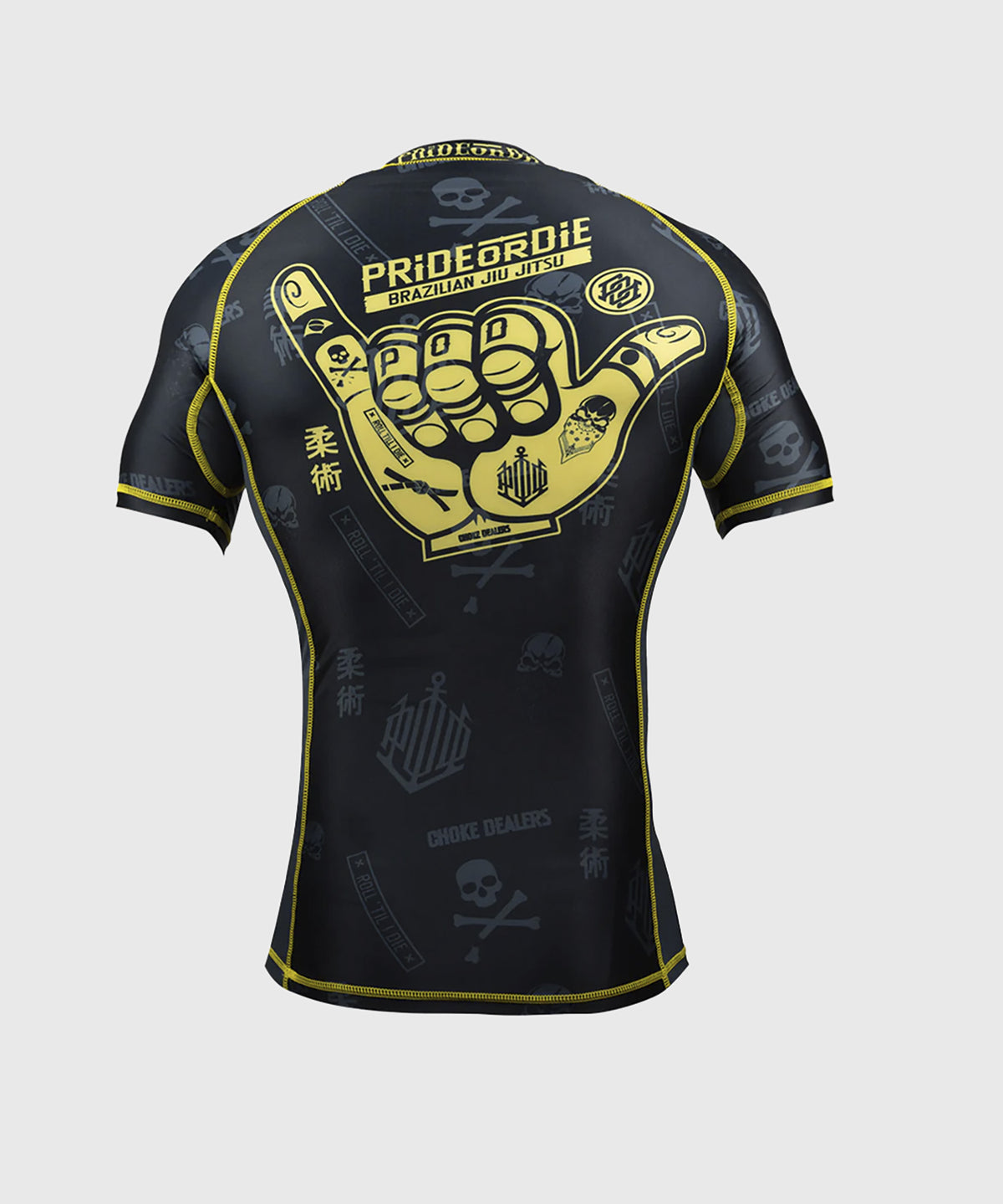 Pride or Die Hang Loose Rashguard a Maniche Corte - Nero