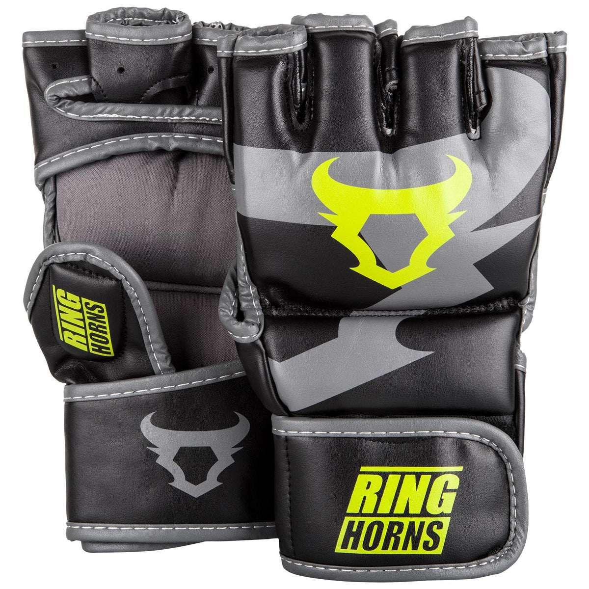 Gants de MMA Ringhorns Charger - Noir/Jaune Fluo