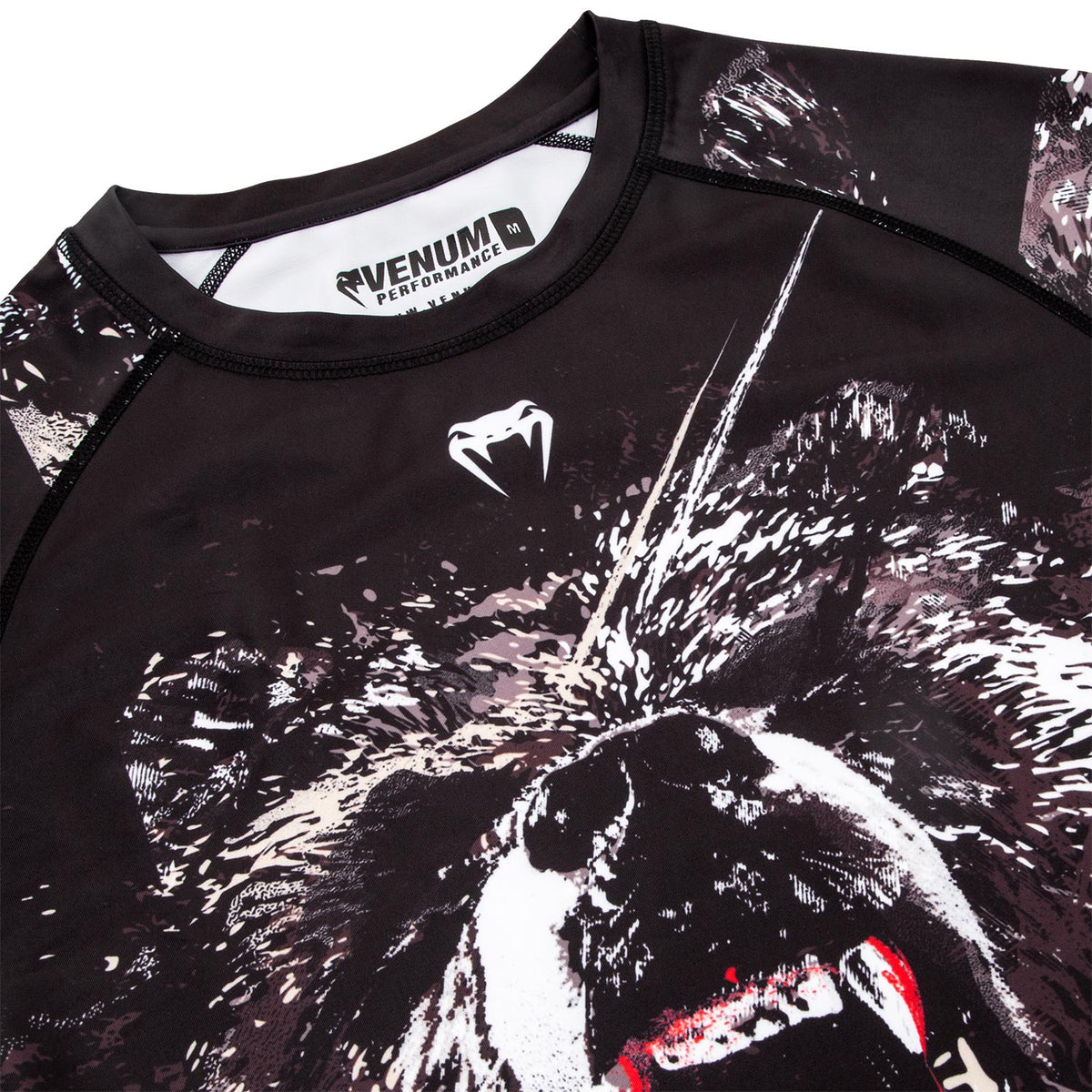 Rashguard Venum Grizzly - Mangas Cortas– Negro/Blanco