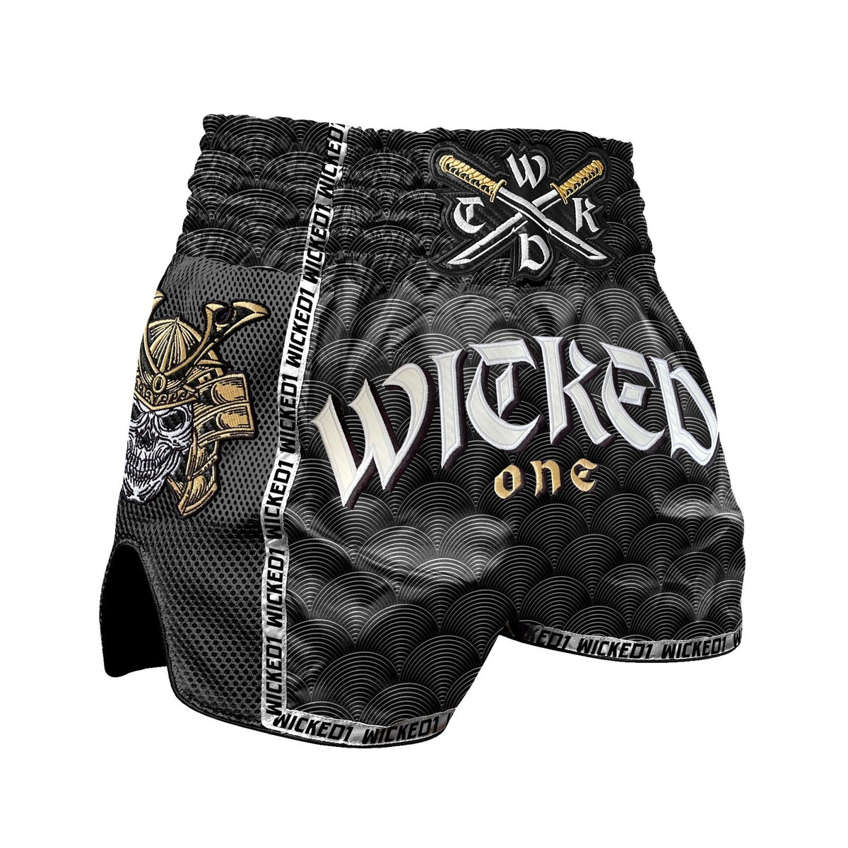 Wicked One Samurai Muay Thai Shorts - Grey