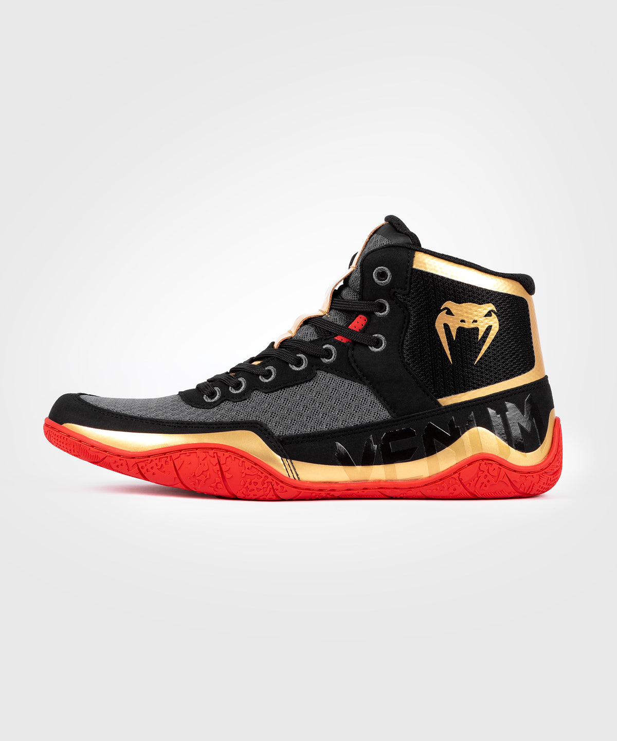 Venum Elite Zapatillas de lucha - Negro/Dorado/Rojo