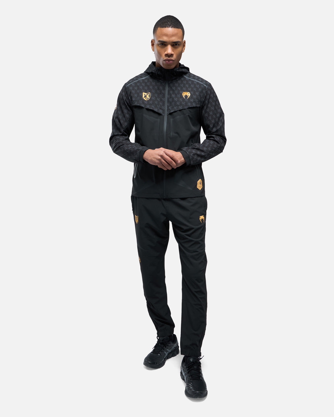 FK x Venum Hexagone MMA Komplettes Trainingsanzug-Set (Jacke + Hose) - Schwarz/Gold