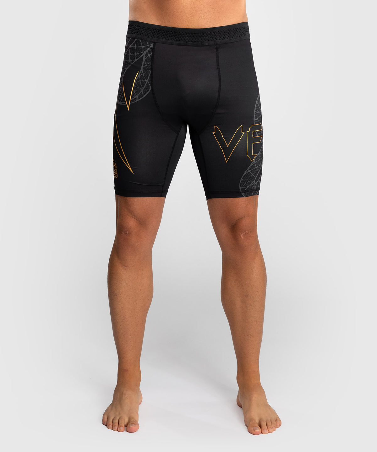Venum Serpenti Shorts Vale Tudo – Negro/Plata/Dorado