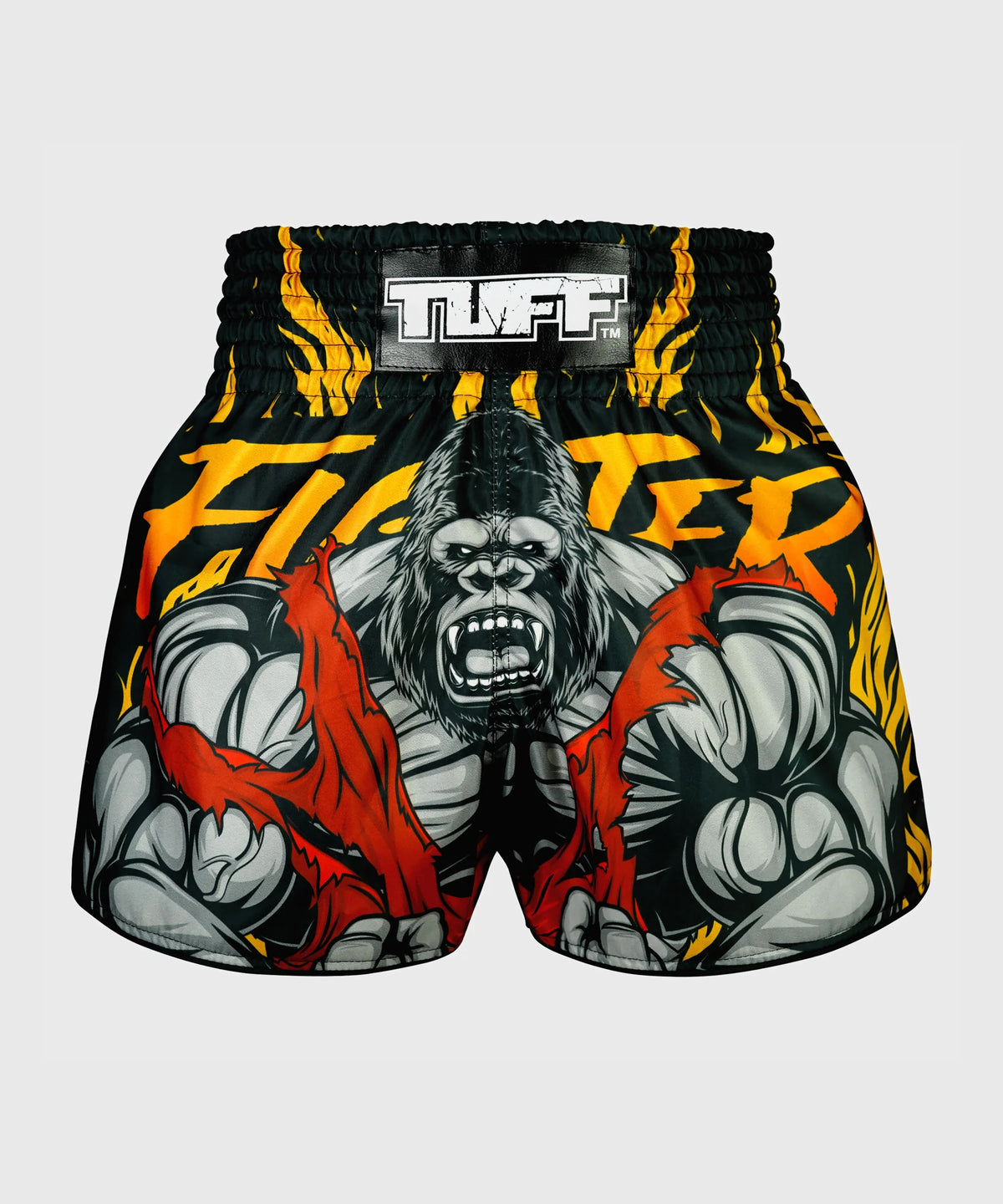 Tuff Retro Style The Gigantic Beast Muay Thai Shorts - Black