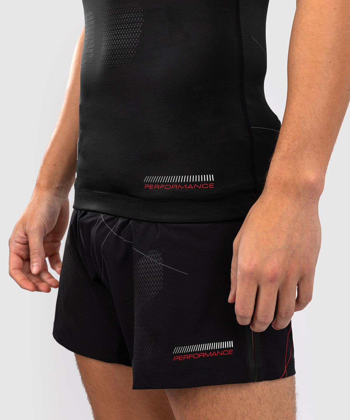 Rashguard Manches Courtes Venum Tactical XT- Noir/Rouge Feu
