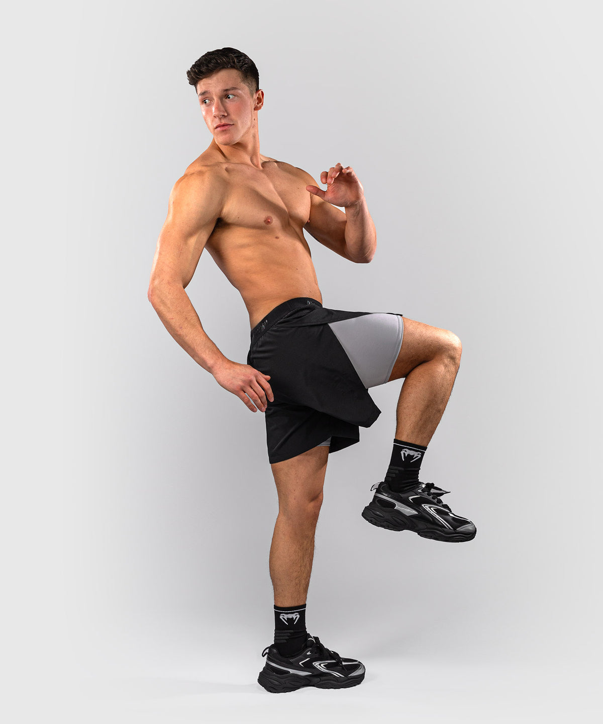 Pantalones cortos de entrenamiento híbridos Venum Lazer - Negro/Gris
