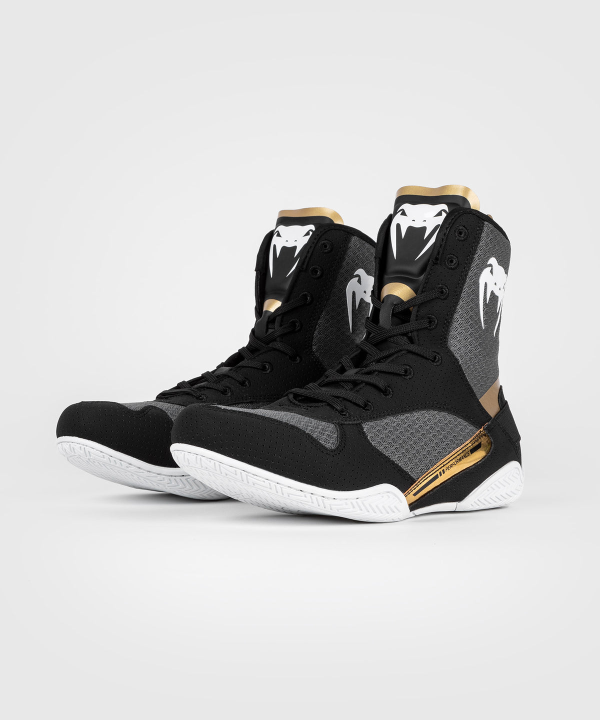 Chaussures de boxe Venum Elite - Noir/Blanc/Or