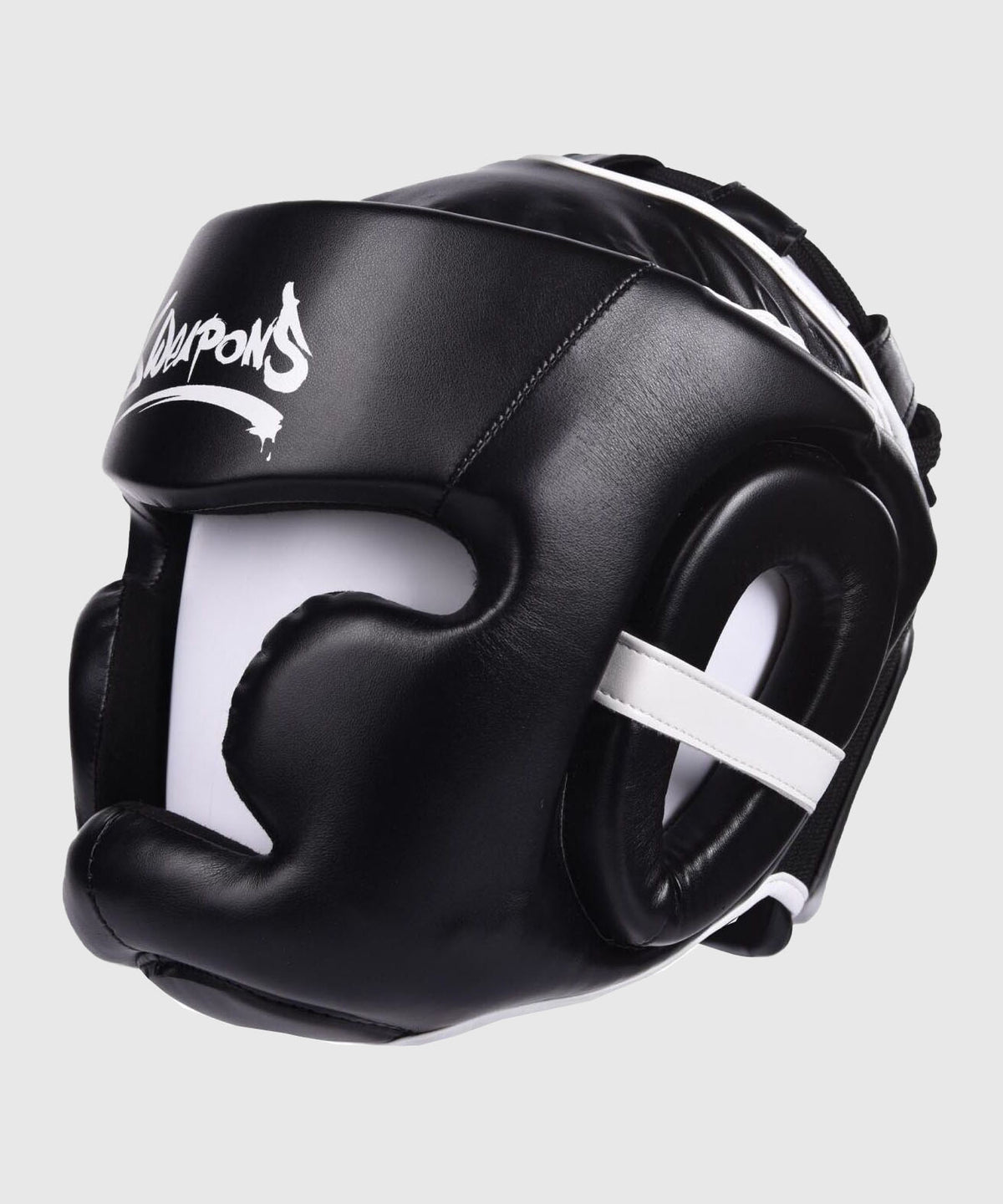 8 Weapons Unlimited Casco de Boxeo - Negro/Blanco