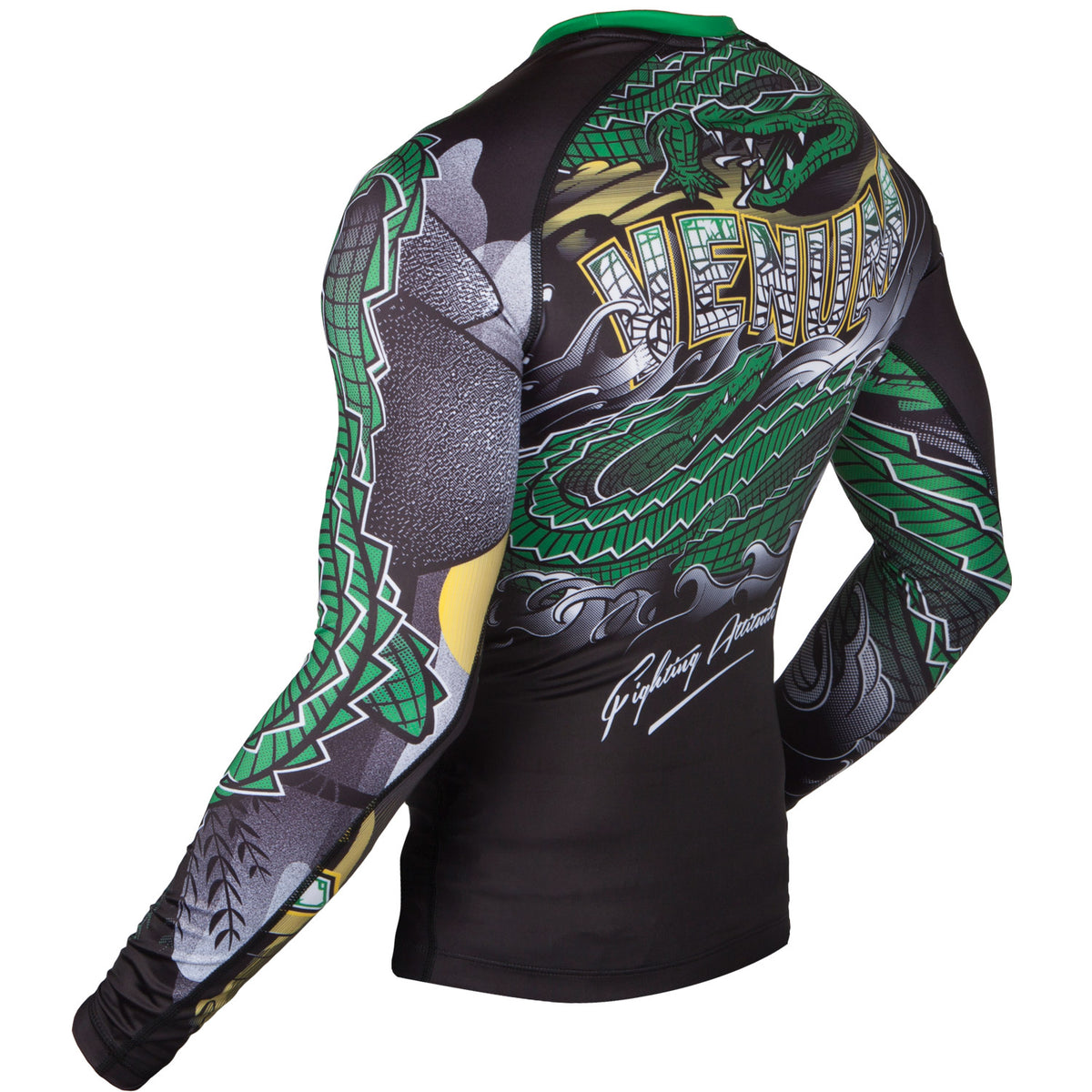 Rashguard Venum Crocodile - Negro/Verde - Mangas Largas