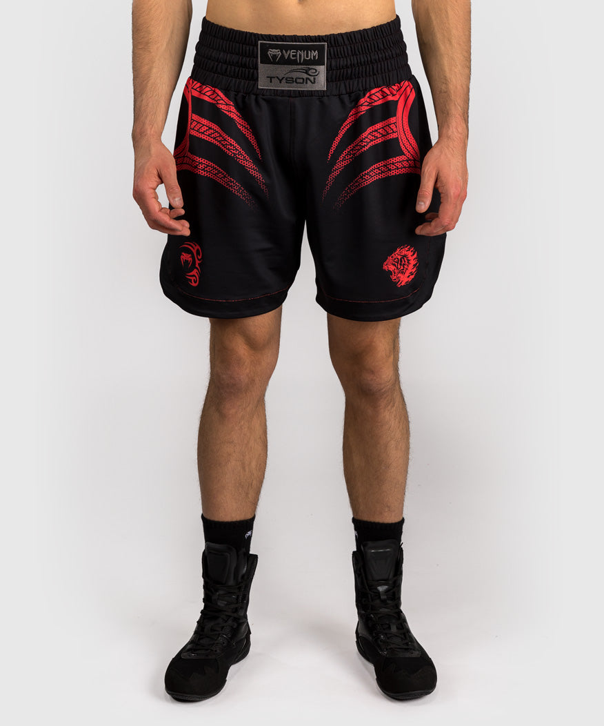 Venum x Mike Tyson Tiger Pantaloncini da Boxe - Nero Profondo/Rosso Intenso