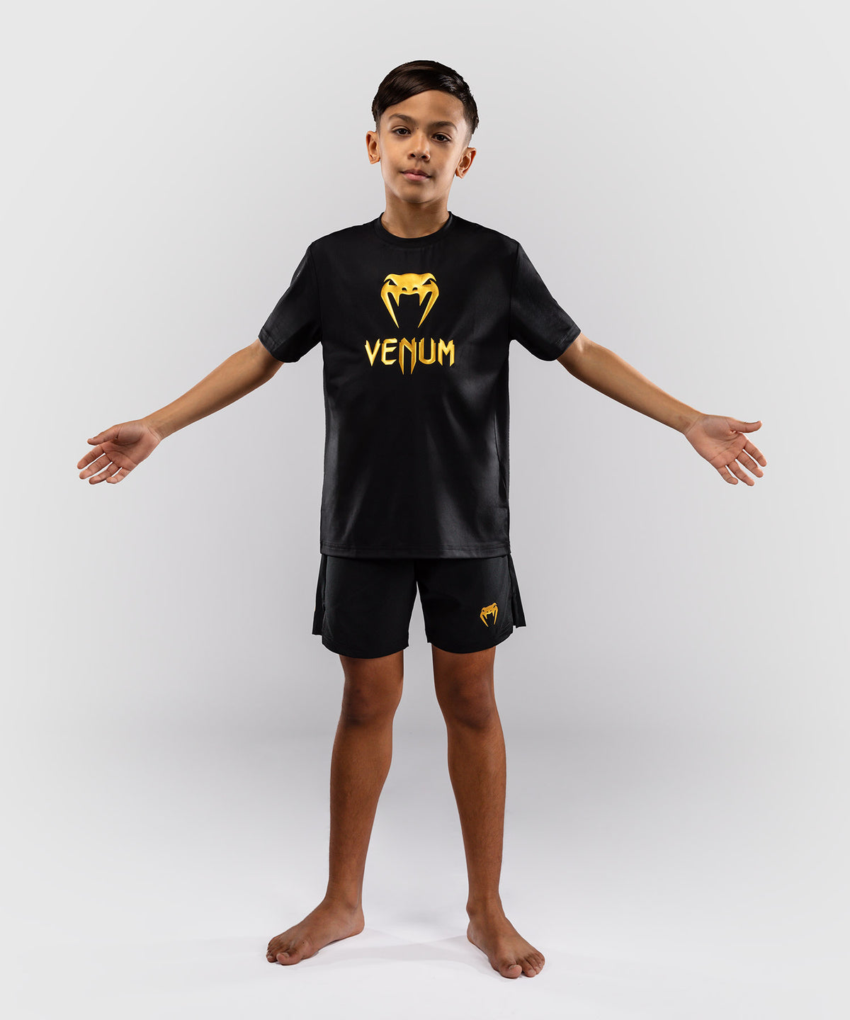 Venum Classic Dry Tech T-Shirt für Kinder - Schwarz/Gold