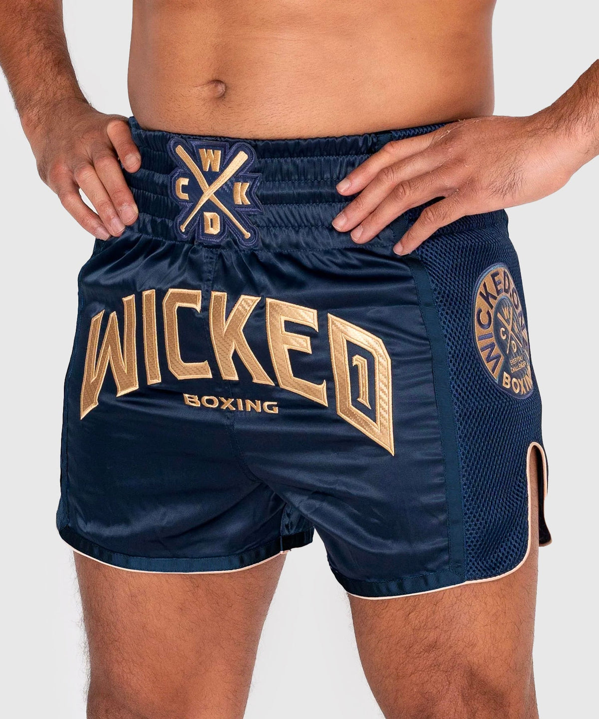 Wicked One Block Pantalones de Muay Thai - Azul Marino