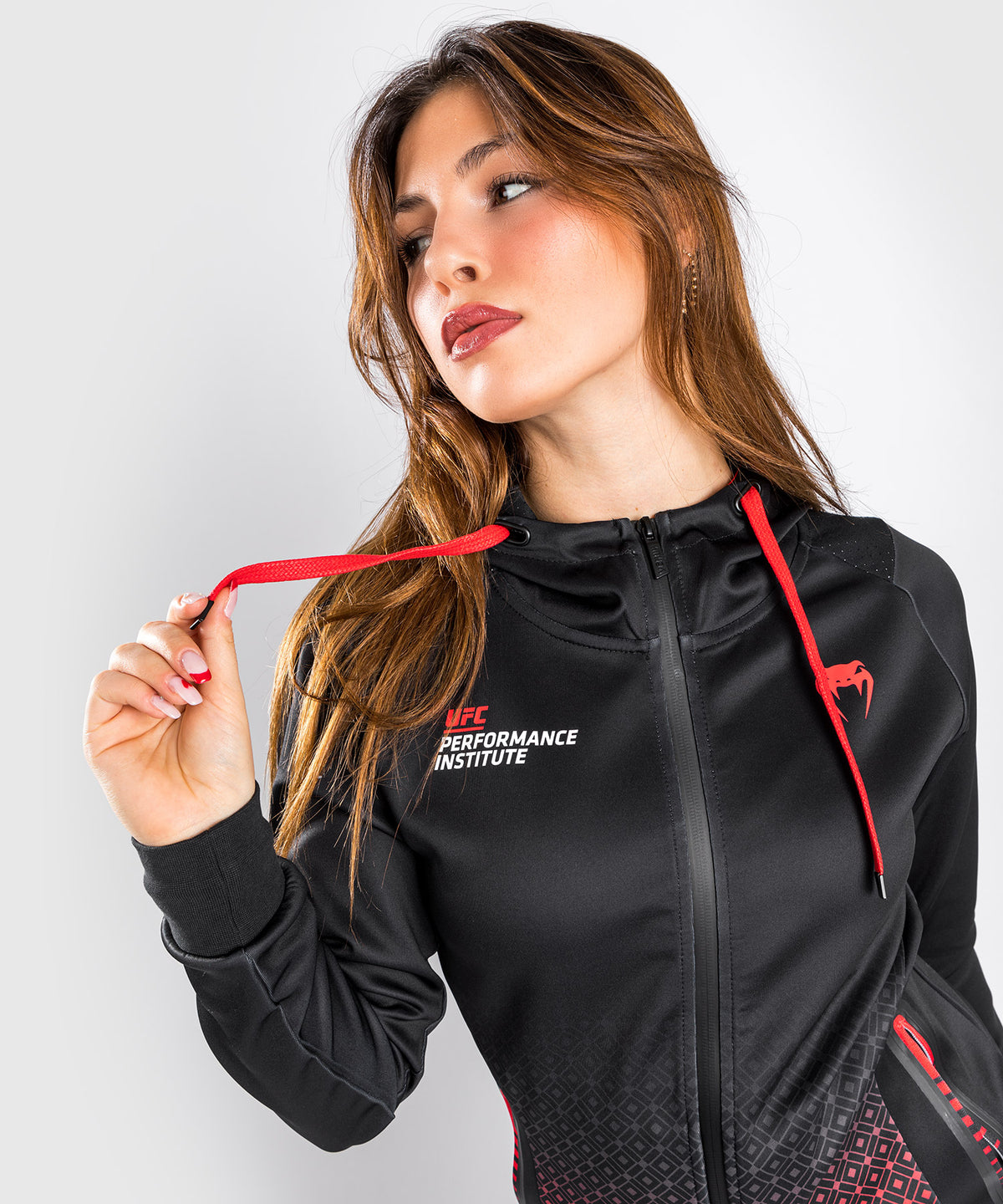 Sweatshirt à capuche UFC Venum Performance Institute - Pour Femmes - Noir/Rouge