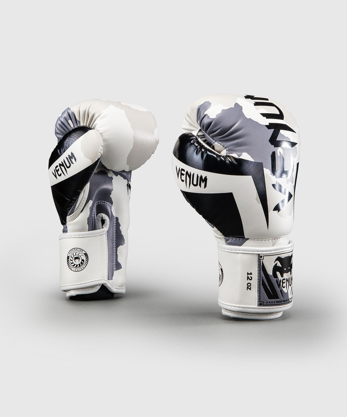 Venum Elite Camo Boxing Gloves - White/Light Grey