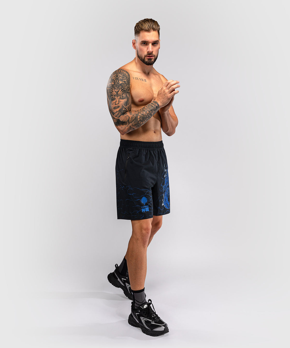 Short d’Entraînement Venum Thunder Dragon – Noir/Bleu Royal