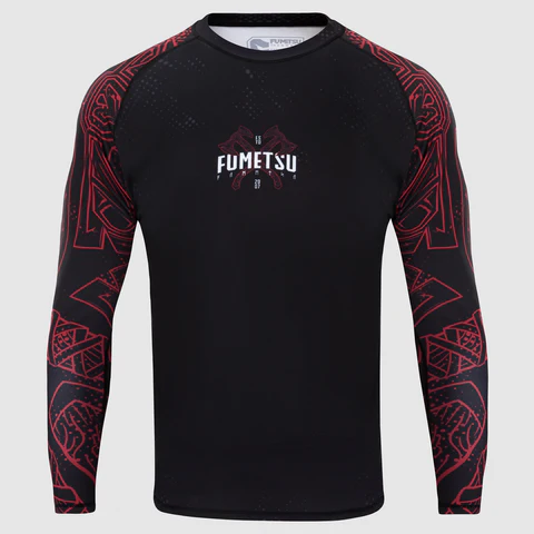 Fumetsu Berserker Long Sleeve Rashguard - Black/Red