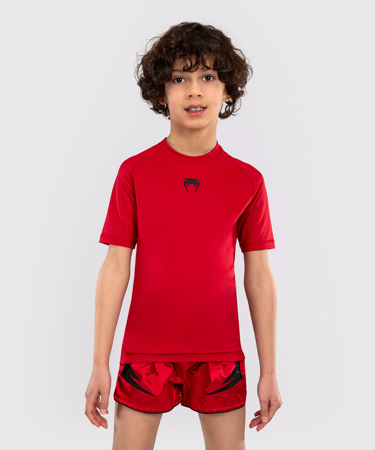 Venum Contender Rashguards per Bambini Maniche Corte - Rosso Ciliegia