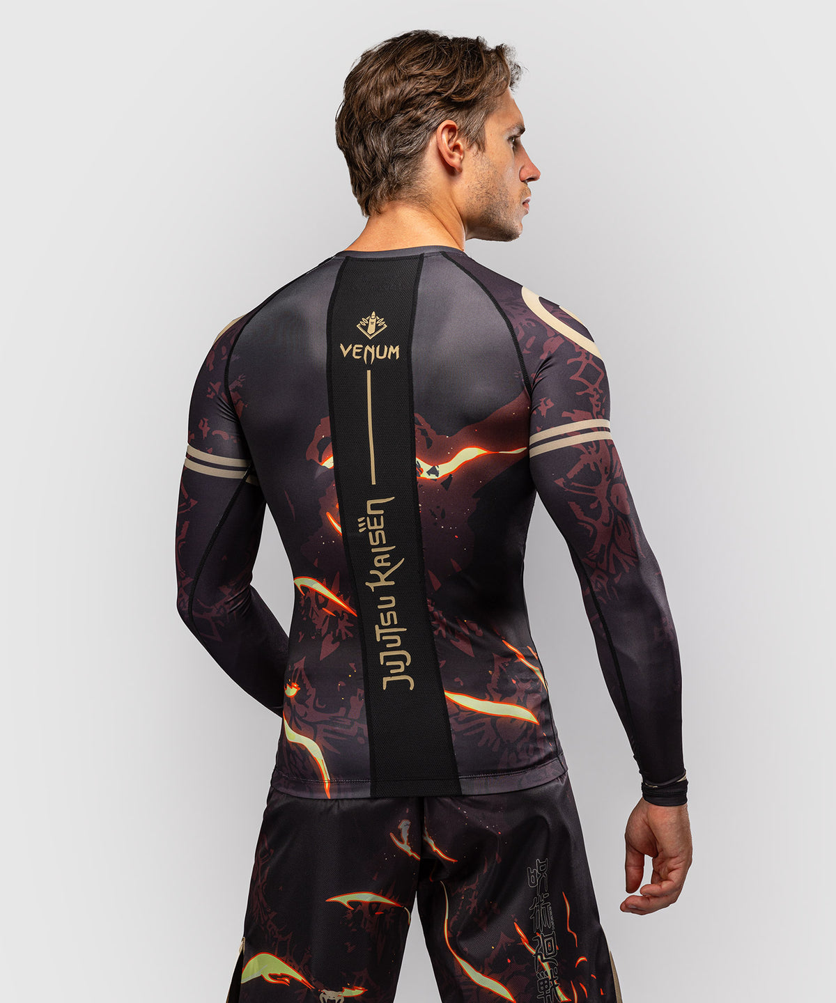 Jujutsu Kaisen x Venum Sukuna Langarm Rashguard – Schwarz/Beige