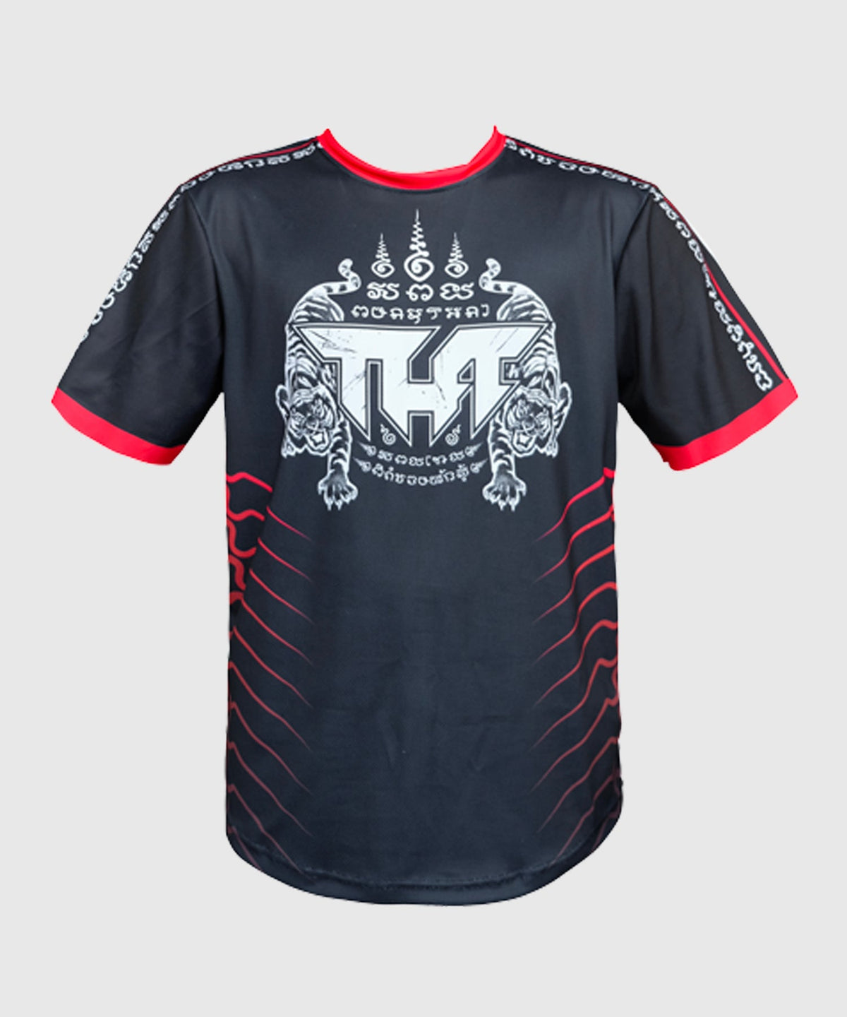 T-shirt Short de Muay Thai Tuff Dry Fit True Power Twin Tigers Yantra - Noir