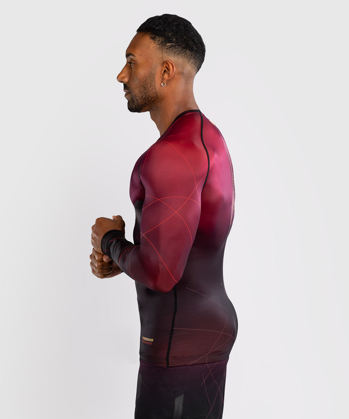 Venum Tactical XT Herren Langarm Rashguard - Schwarz/Burgund/Gold