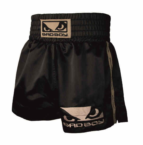 Bad Boy Pantalones de Muay Thai - Negro/Oro