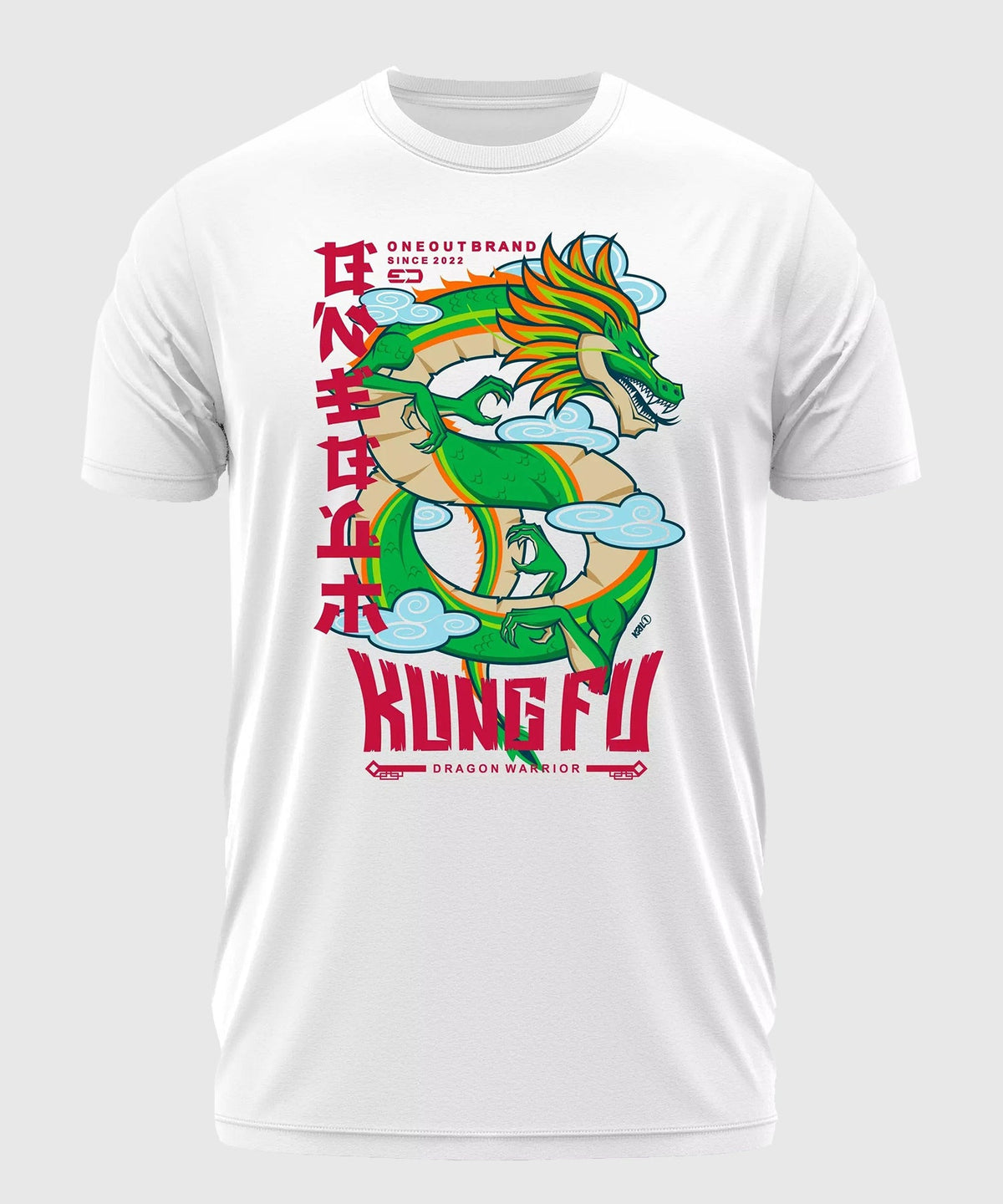Oneout Dragon Kung Fu Trainings-T-Shirt - Weiß