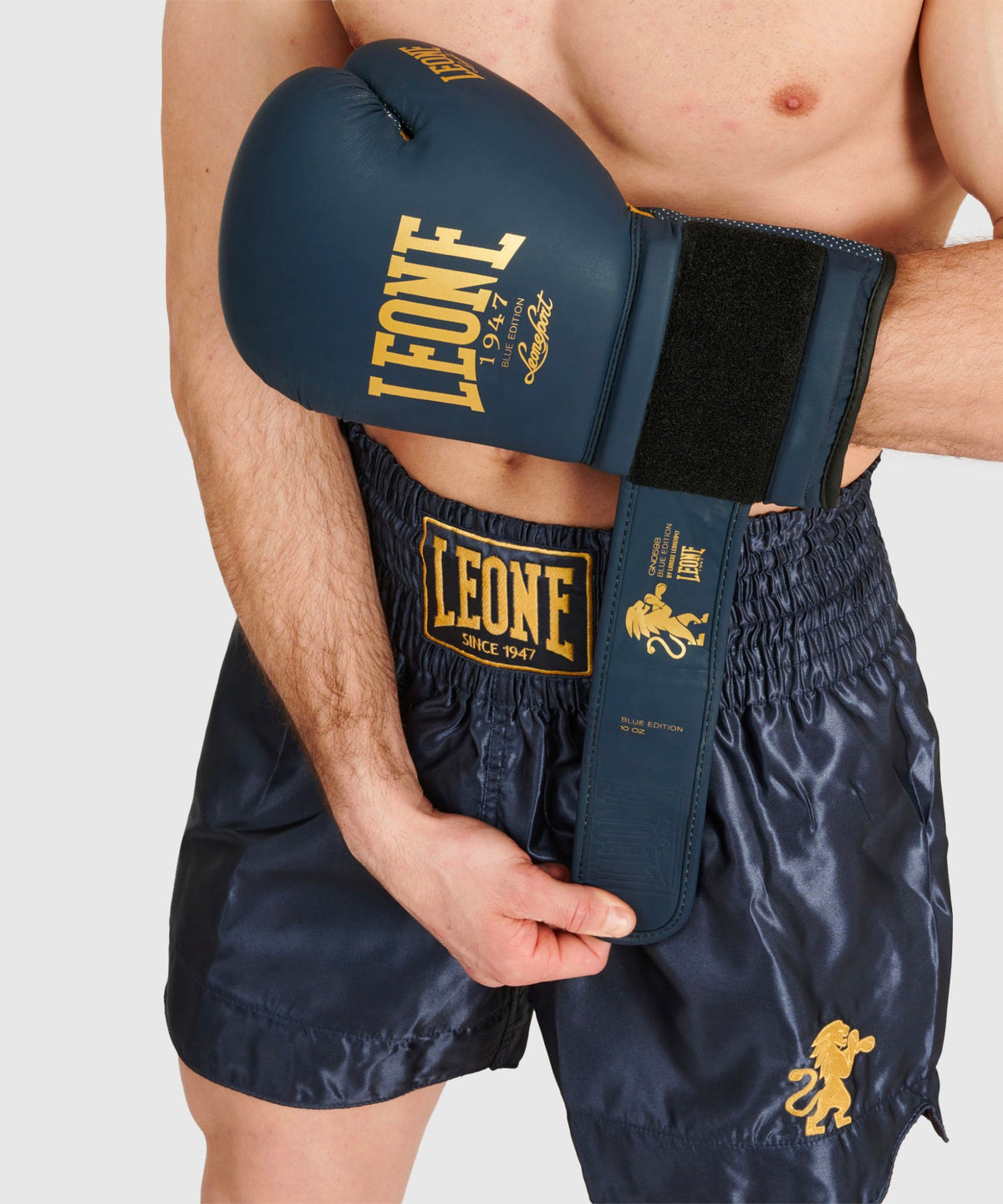 Leone Basic Pantaloncini da Muay Thai - Blu