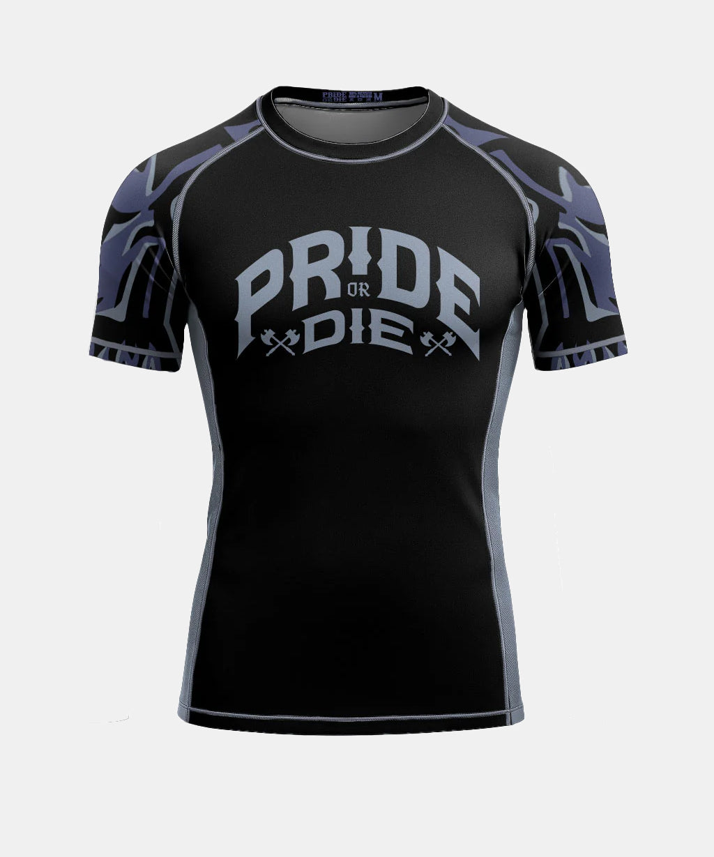 Pride Or Die Brotherhood V.2 Short Sleeve Rashguard - Black