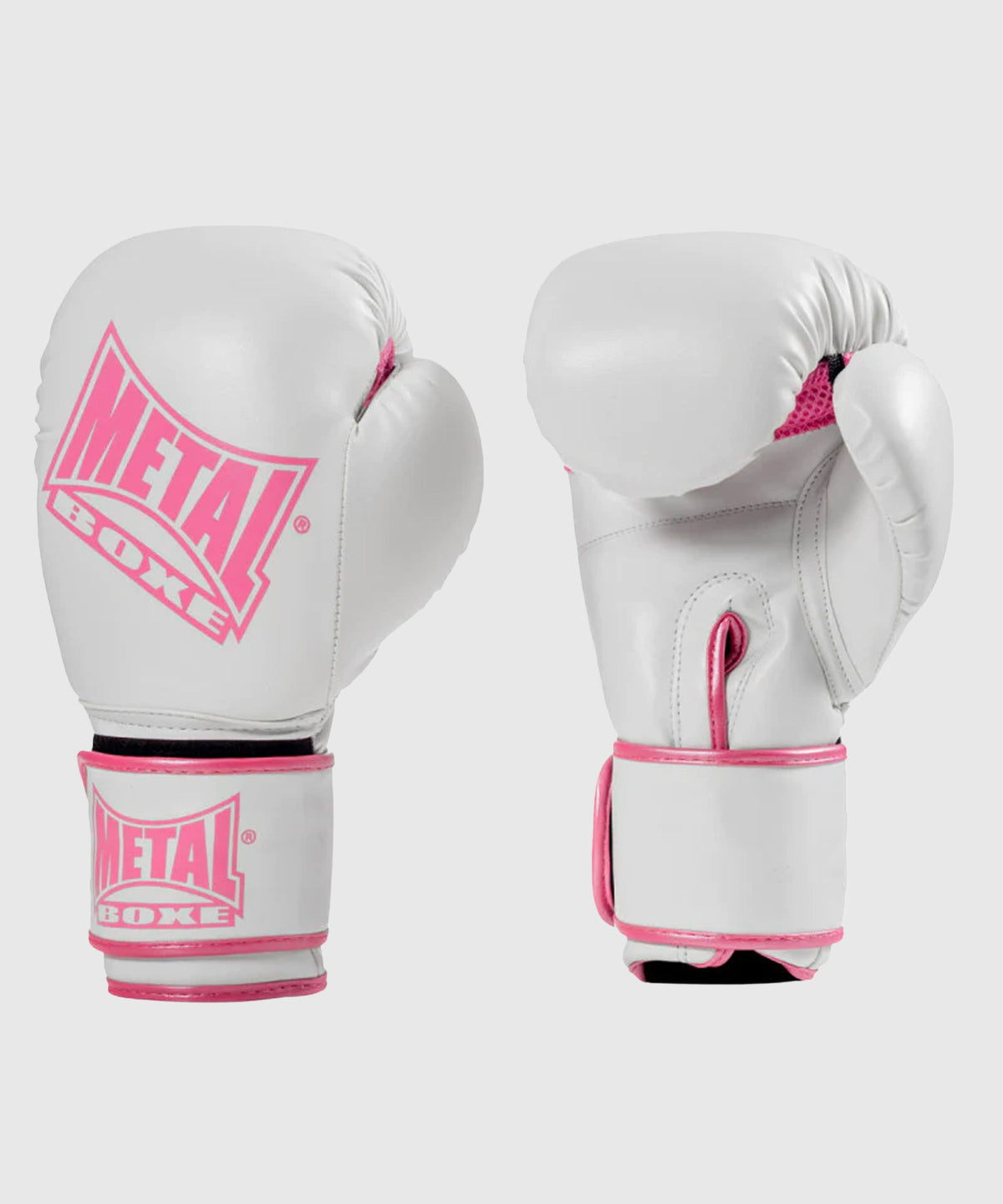 Metal Boxe Entrenamiento Metal Guantes de Boxeo - Blanco/Rosa