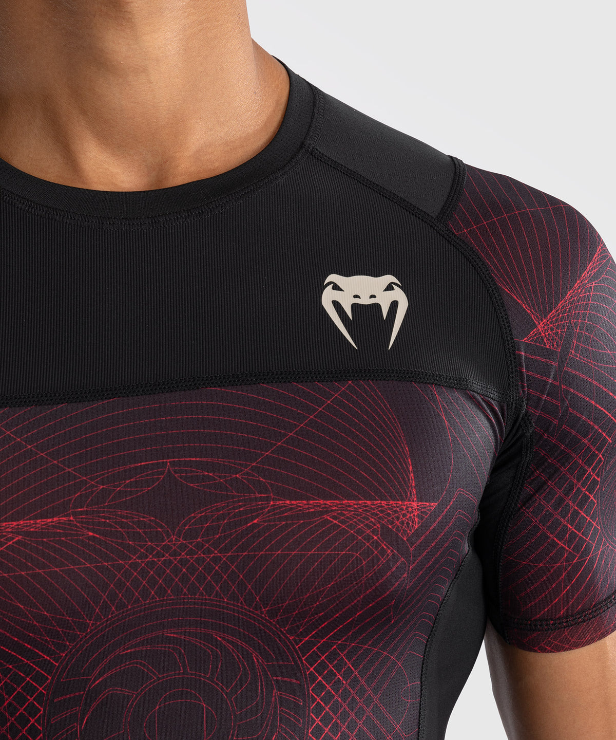Venum G-Fit Air Men's Short Sleeve Rashguard - Deep Black/Fire Red