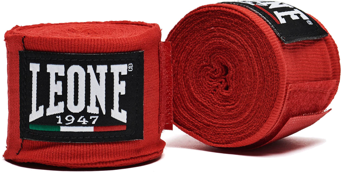 Leone Texture Vendas de Boxeo 4,5m - Rojo