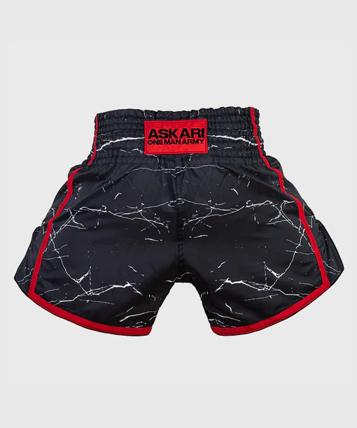 Askari Carrara Pantalón Corto Muay Thai - Negro/Rojo