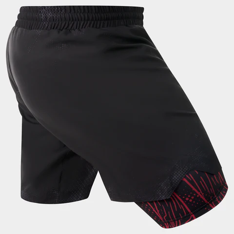 Fumetsu Dual Layer Berserker Fightshorts - Negro/Rojo