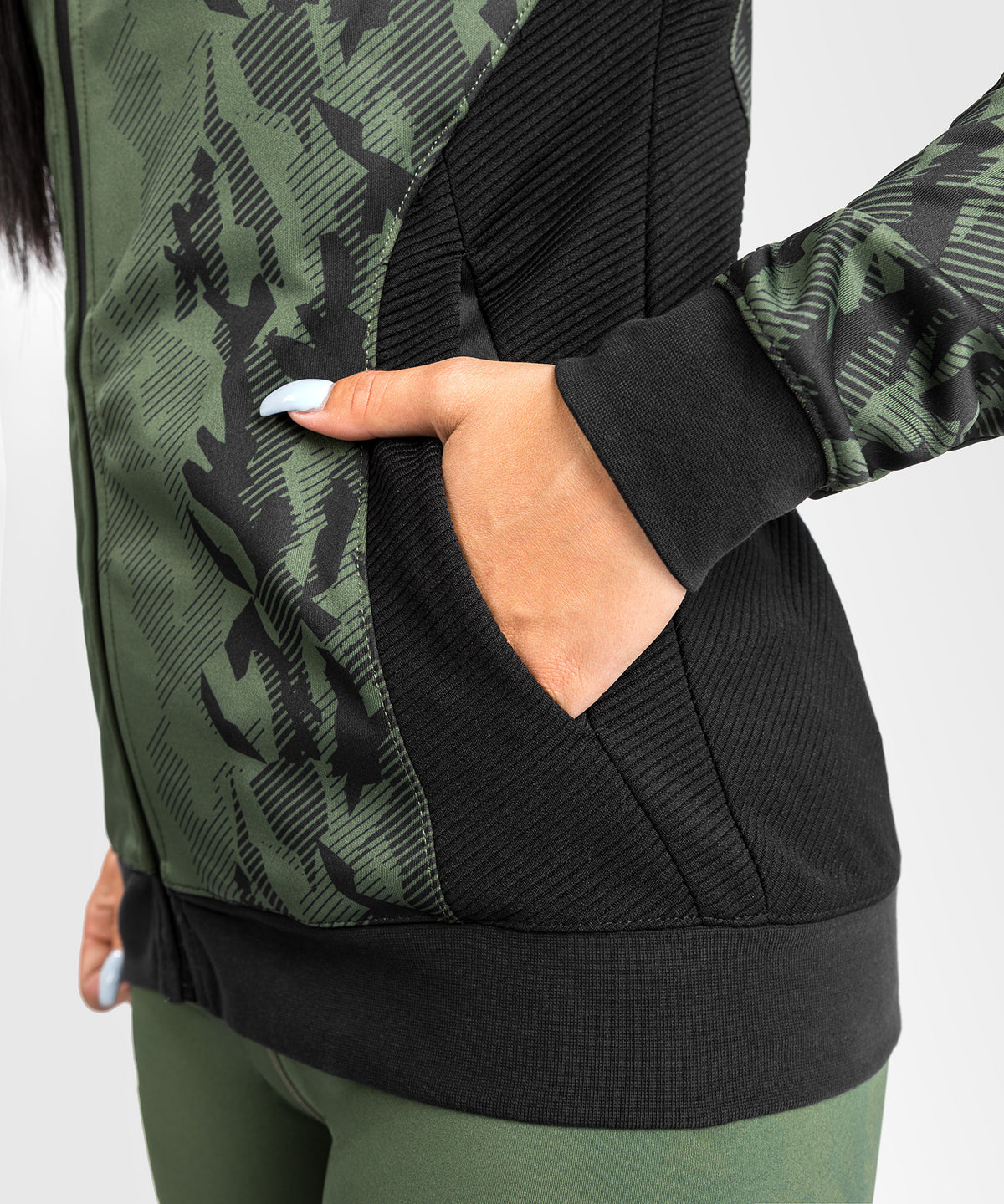 Felpa Con Cappuccio Con Zip Donna UFC Venum Authentic Fight Week - Verde