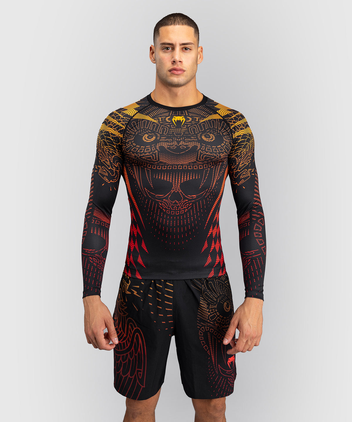 Venum Quetzal Fury Rashguard De Manga Larga - Negro/Fury Rojo/Mandarina