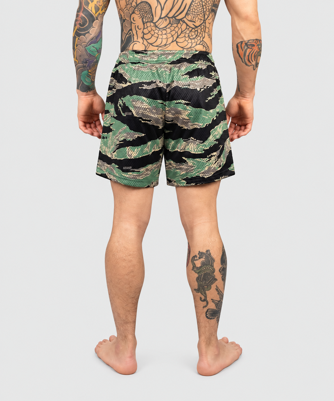 Scramble Mesh Tiger Camo Grappling-Shorts - Schwarz