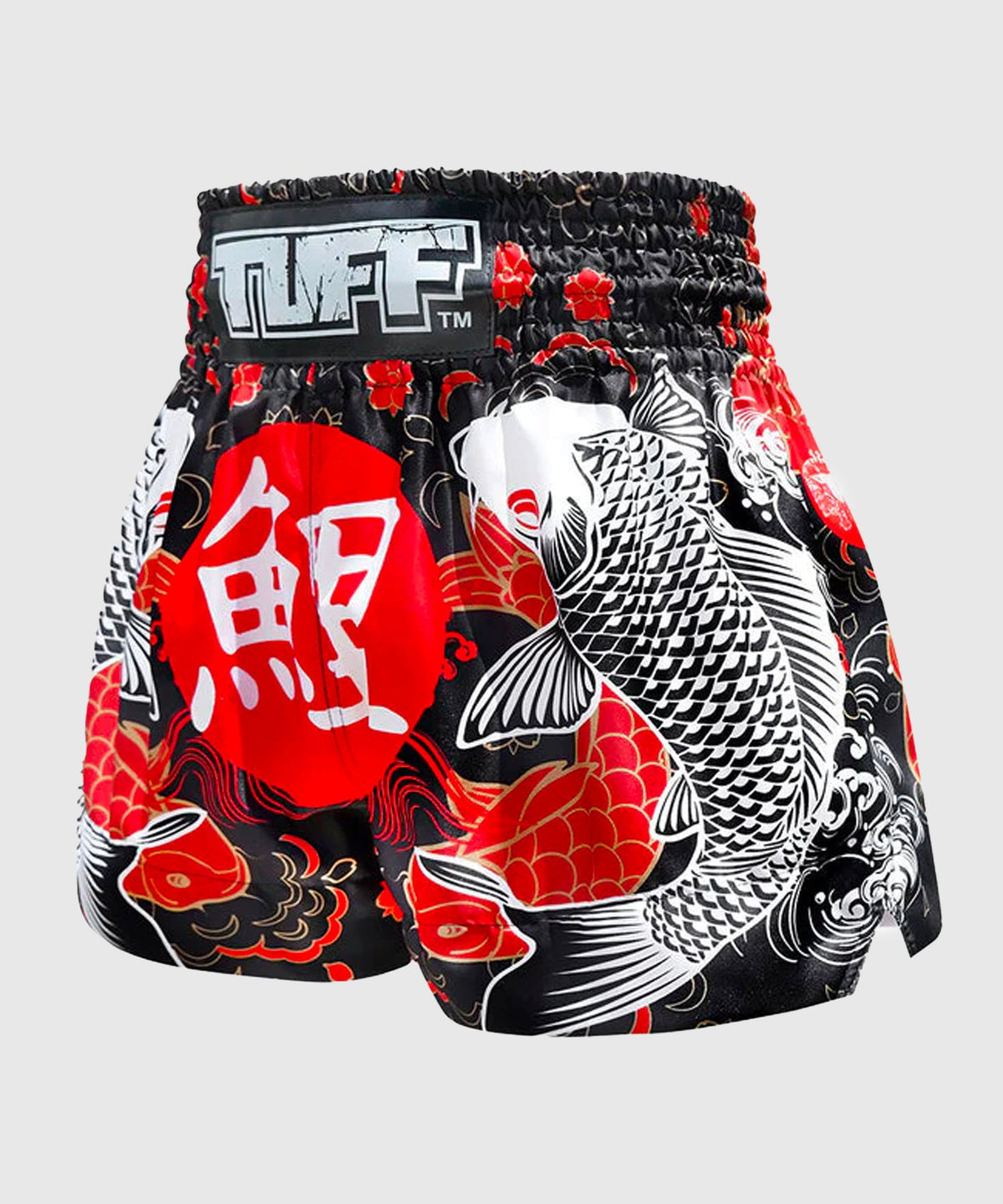Tuff Japanese Koi Fish Muay Thai Shorts - Black