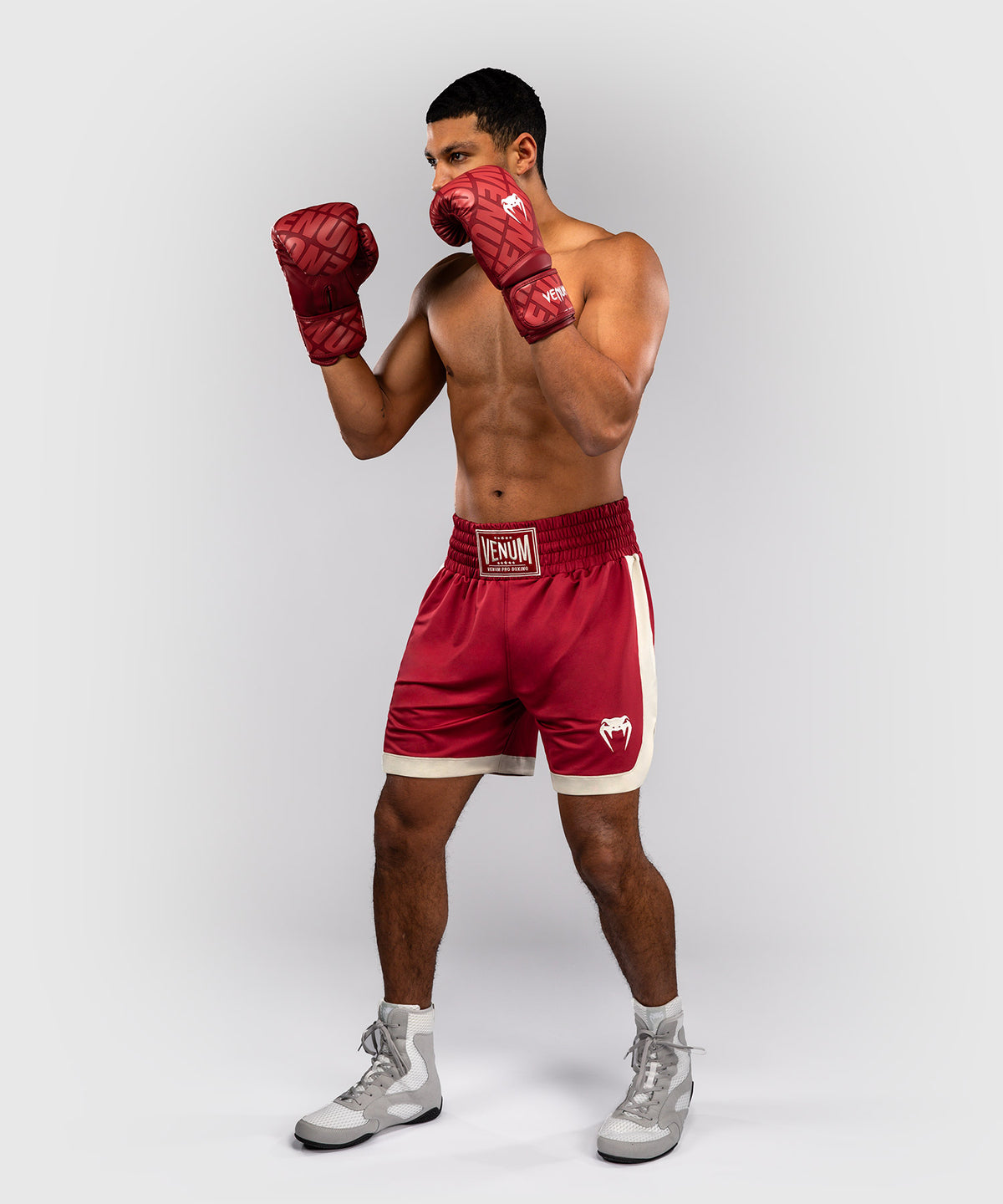 Venum Classic Boxing Shorts – Ruby Red/Ivory