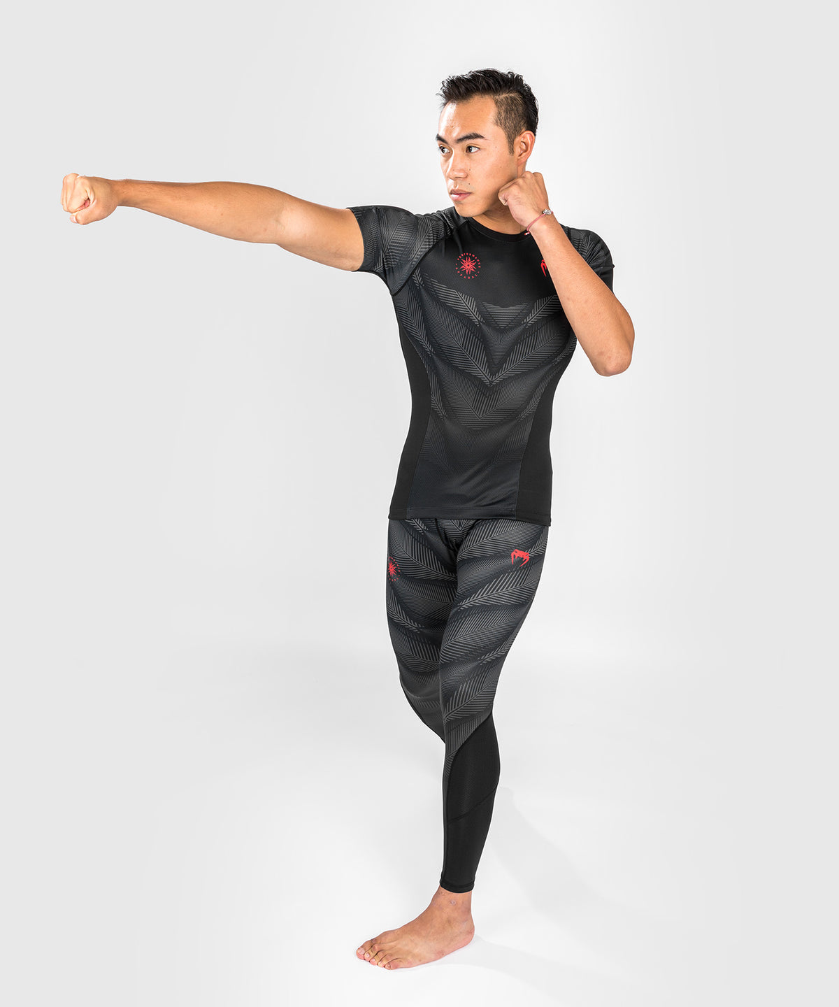 Maglietta Venum Phantom Compression - Maniche corte - Nero/Rosso