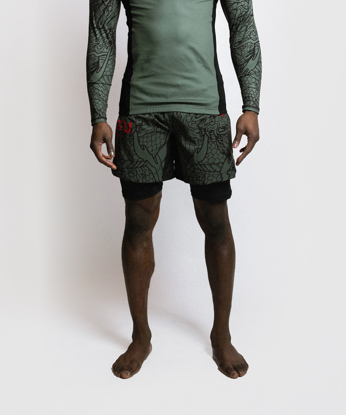 Fumetsu Dual Layer Dragon Slayer Fightshorts - Cachi/Arancione