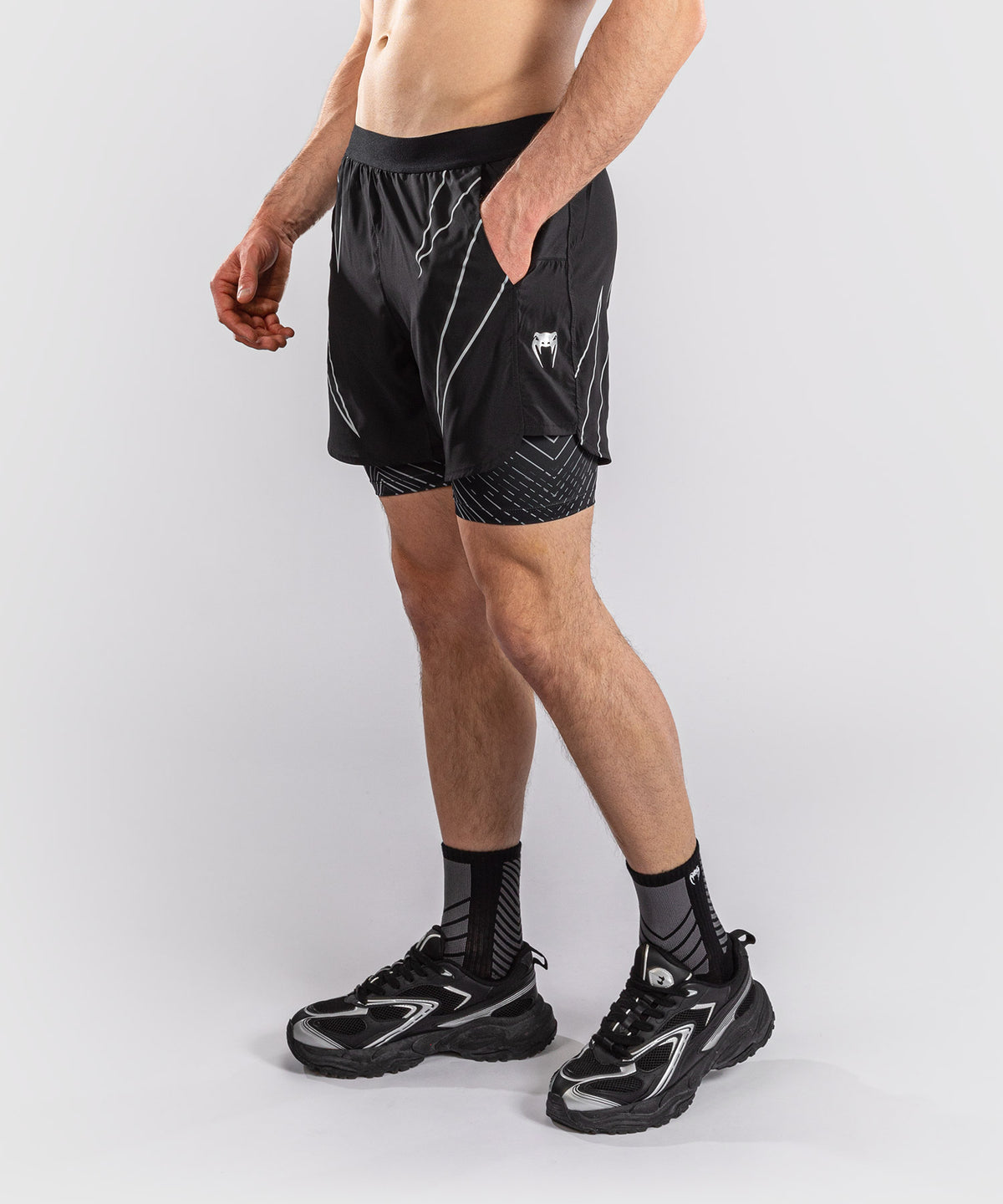 Venum Midnight Fury Trainingsshorts – Mitternachtsblau/Grau/Silber