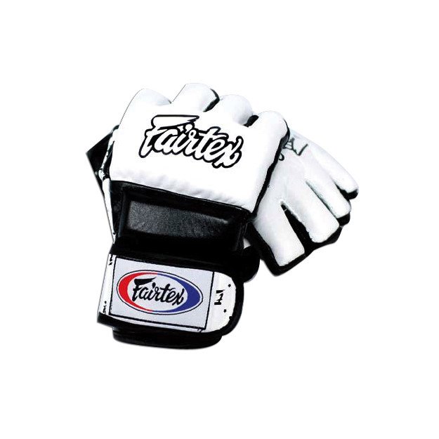 Fairtex Guantes de MMA de Cuero - Blanco/Negro