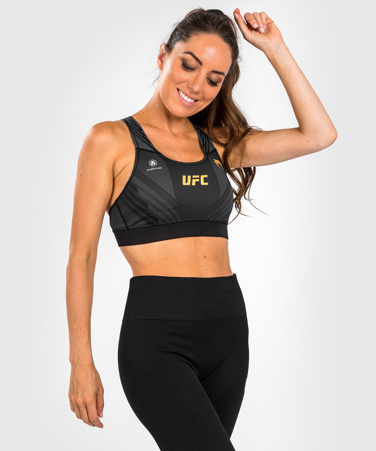 Venum Authentic Fight Night 1.0 UFC Damen-BH - Schwarz/Gold